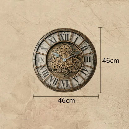45 cm Luxus Kreative Wanduhr Vintage 3D Getriebe Rotierenden Design Kunst Wanduhr Hause Große Index Stille Schlafzimmer Dekoration uhr
