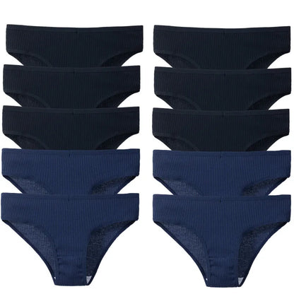 BZEL 10PCS/Set Women's Panties Sexy Breathable Underwear Comfortable Lingerie Cotton Striped Briefs Fashion Cozy Underpants Sale