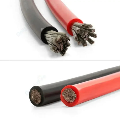 Silicone Cable Solar Panel Electrical Wire Heat Resistant Red Black 24 22 20 18 16 14 12 10 8 6 4 awg gauge for Car Auto Battery.