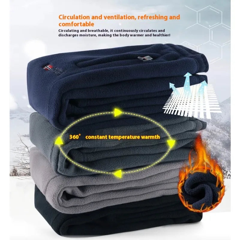 Men's Polar Fleece Pants Winter Thicken Warm Casual Fleece-Lined Jogging Sweatpants Men Loose Oversized Straight Trousers Male.