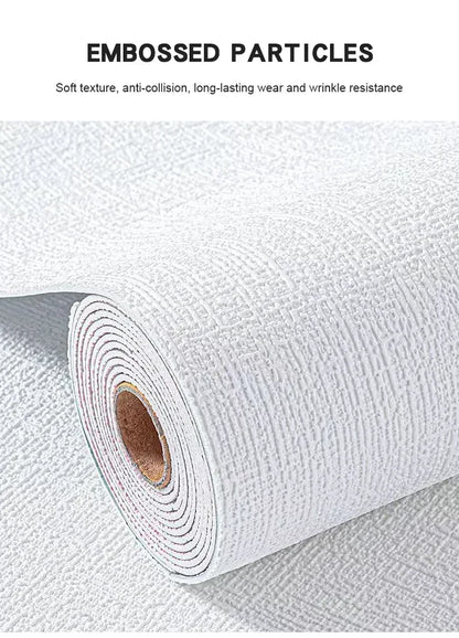 3D Linen Texture Thickened Wallpaper Self-adhesive Waterproof Wall Sticker for Living Room Dormitory Bedroom Wall Decoration