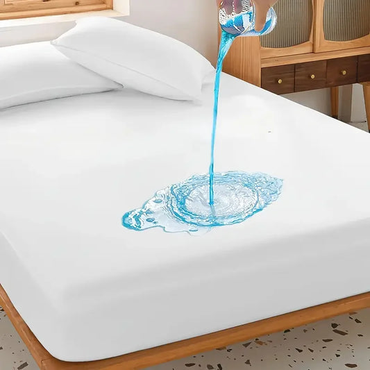 1pc Waterproof Mattress Protector Cover, Ultra-Soft Breathable Knitted Fitted Sheet for Bed, Bedroom Essentials.