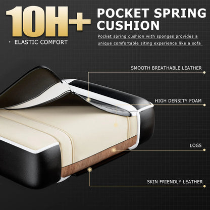 Ergonomischer Gaming-Stuhl mit Fuß stütze, Videospiel stuhl mit hoher Rückenlehne, Computers tuhl, Bürostuhl mit Kopfstütze und Lendenwirbel säule, PU-Leath