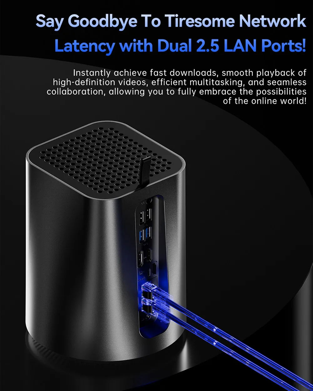 AOOSTAR R1 Mini PC NAS Router, Intel N150 4 Cores Max 3.6GHz, 16GB RAM 512GB SSD, HDMI+Type-C Triple 4K Display, WiFi 6 2*USB3.0.