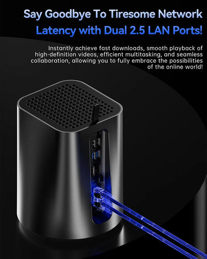 AOOSTAR R1 Mini PC NAS Router, Intel N150 4 Cores Max 3.6GHz, 16GB RAM 512GB SSD, HDMI+Type-C Triple 4K Display, WiFi 6 2*USB3.0.