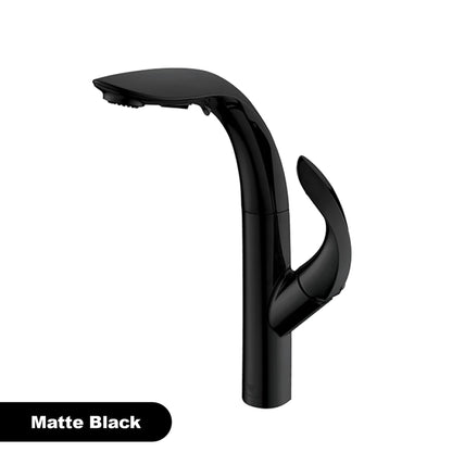 Luxury brass gold touch switch kitchen faucet pull-out design 1 hole single handle hot and cold water sink 2 function Mixer