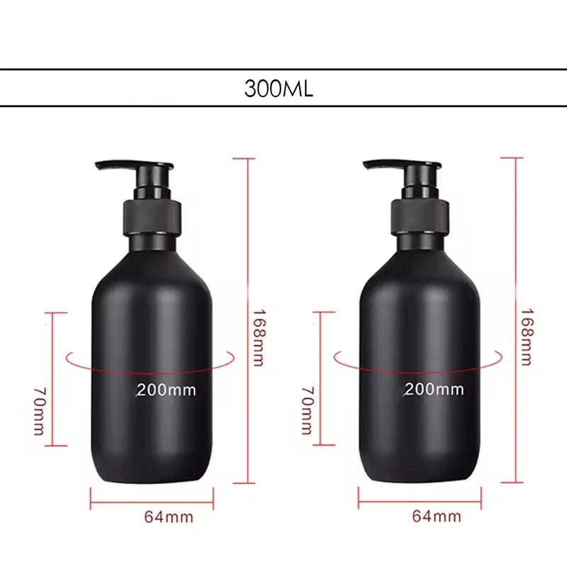 Mattschwarzer 300/500 ml Flüssigseifenspender, nachfüllbar, Shampoo-Conditioner, Körperlotion-Behälter für Badezimmerbedarf, Hotel