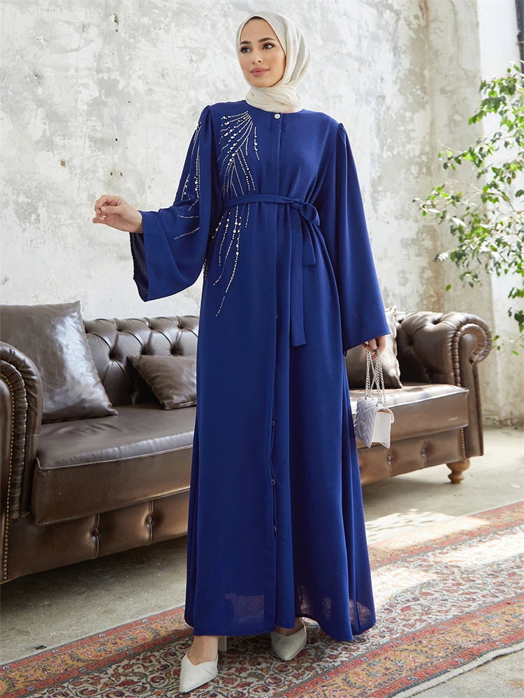 Ramadan Eid Dubai Elegant Abaya Kebaya Islam Muslim Kaftan Modest Dress For Women Robe Musulmane Caftan Marocain Femme Vestidos.