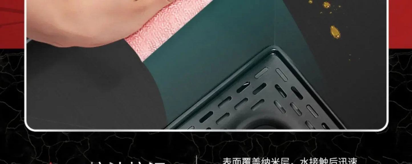 55 cm x 32 cm, 304 Nano-Edelstahl, versteckter Waschbecken-Klapphahn mit großem Einzelschlitz und Abdeckplatte, Bartheke, Tassenscheibe