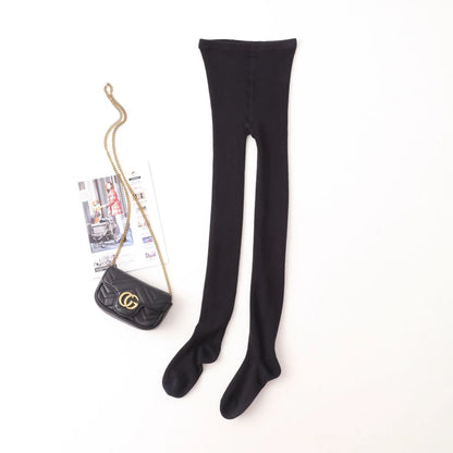 Women's Autumn and Winter Mulberry Silk Blend Tights Slim High Waist Skinny Anti-Hook Thick Warm Leggings Tights Stockings.