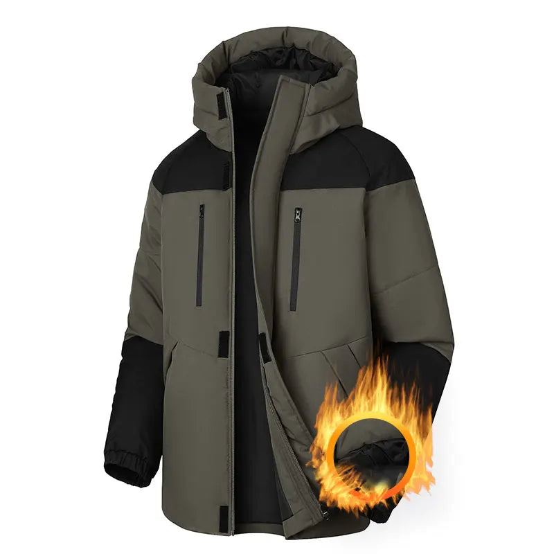 Winter Thickened Jacket Men Running Hooded Coat Sport Outdoor Leisure Medium-length Warm Clothing Autumn Winter Clothing Male.