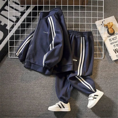 Boys Tracksuit Sets Teen Casual Pullover+Pants 2Pcs Spring Autumn Kids Sports Sweatshirts Suits Children Clothing 4-12 Years.
