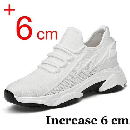 Zunehmende Herren-Turnschuhe, lässige Erhöhungsschuhe, 8 cm Höhenerhöhungsschuhe für den Sommer, atmungsaktive 6 cm Aufzugsschuhe