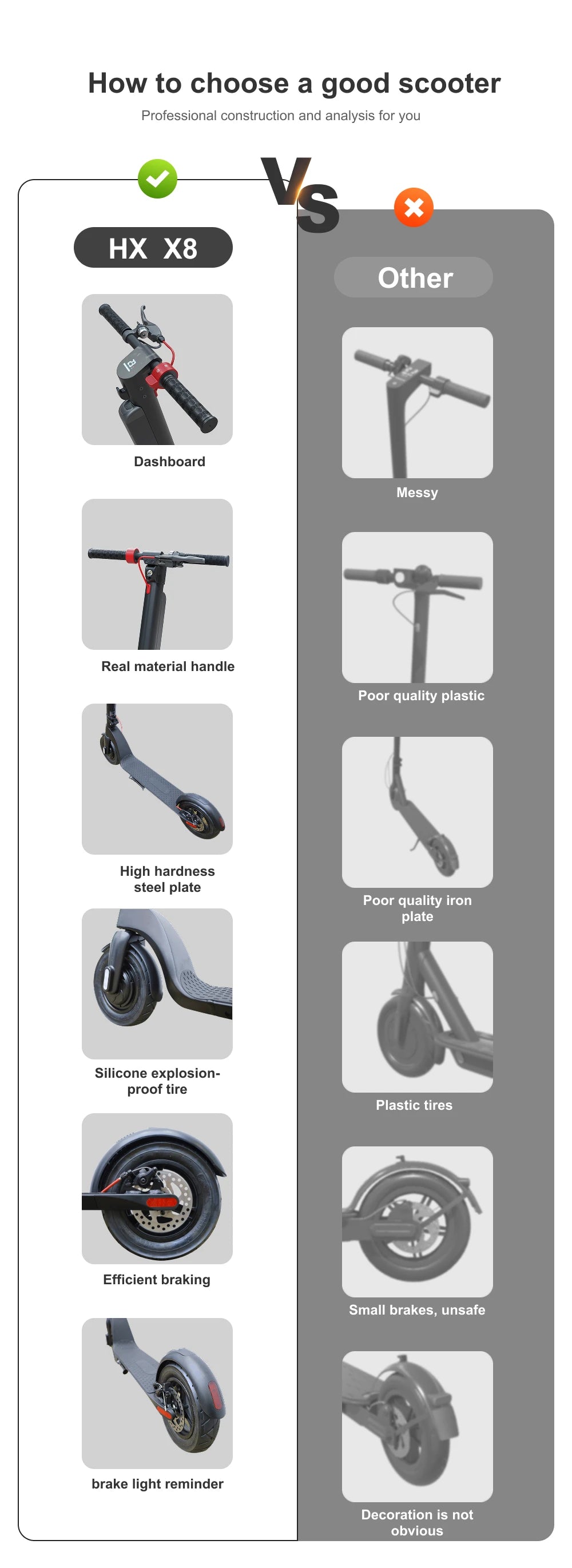 HX X8 e scooters 350W electric scooter Foldable Electric Scooter 10Inch adult Kick escooter 10AH E Scooters Escooter.