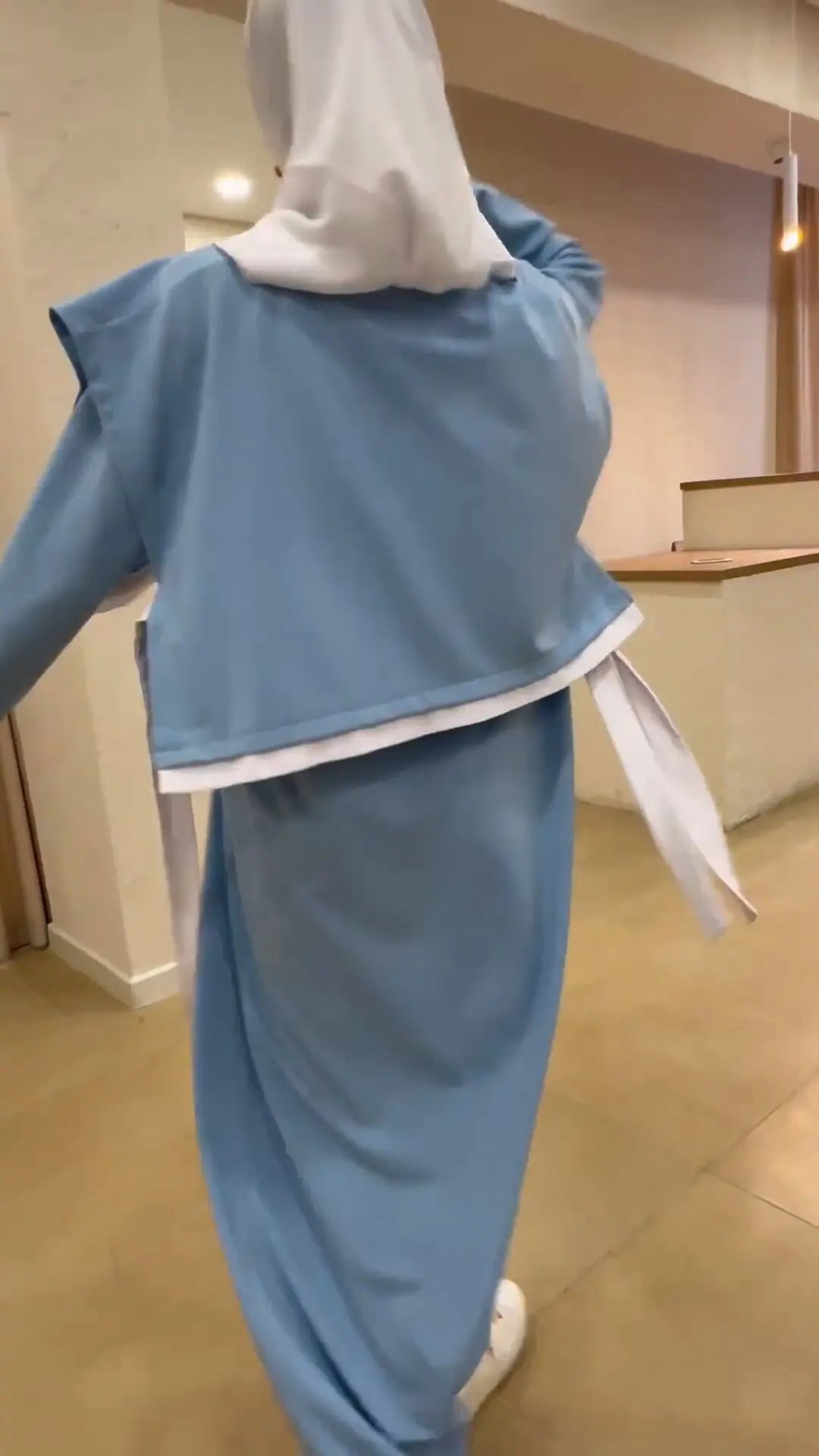 Women Eid Muslim Sets Musulman Ensemble Dubai Arab Vest Kaftan Islam Abayas Ankle Length Long Robe Solid Two Pieces Modest.