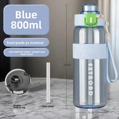 Large Capacity Plastic Straw Cup Simple Design Portable Sports Fitness Water Bottle for Students Outdoor Use Dedicated Personal