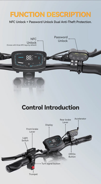 OOTD T90 Foldable Adult Electric Scooter, 85km/h E-Scooter, 4200W Electric Kick Scooter, 60V 31.2Ah Skateboards Kickboard, 100km.