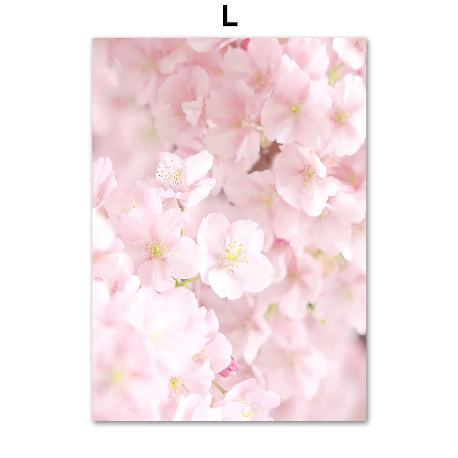 Pink Cherry Blossom Tulip Bicycle Flower Nordic Posters Ferris Wheel Wall Art Print Canvas Painting Living Room Home Decoration