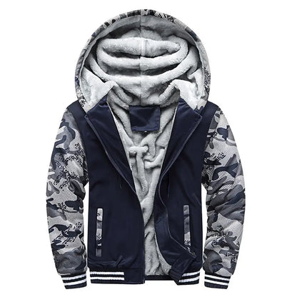 Men's Jacket Camouflage Thicken Winter Jackets for Men Fleece Long Sleeve Coat Man Casual Hoodies Streetwear Men's Coats.