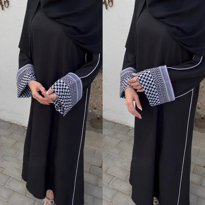 Linen Closed Abaya Keffiyeh Muslim Dress Printed Abayas for Women Dubai 2025 Luxury Turkey Ramadan Islamic Clothes Kaftan Robe.