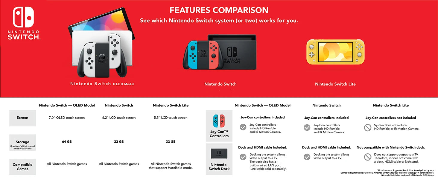 Nintendo Switch OLED Game Console Splatoon 3 Joy Con Version Multiple Color Optional Standard Set and Combo Available.