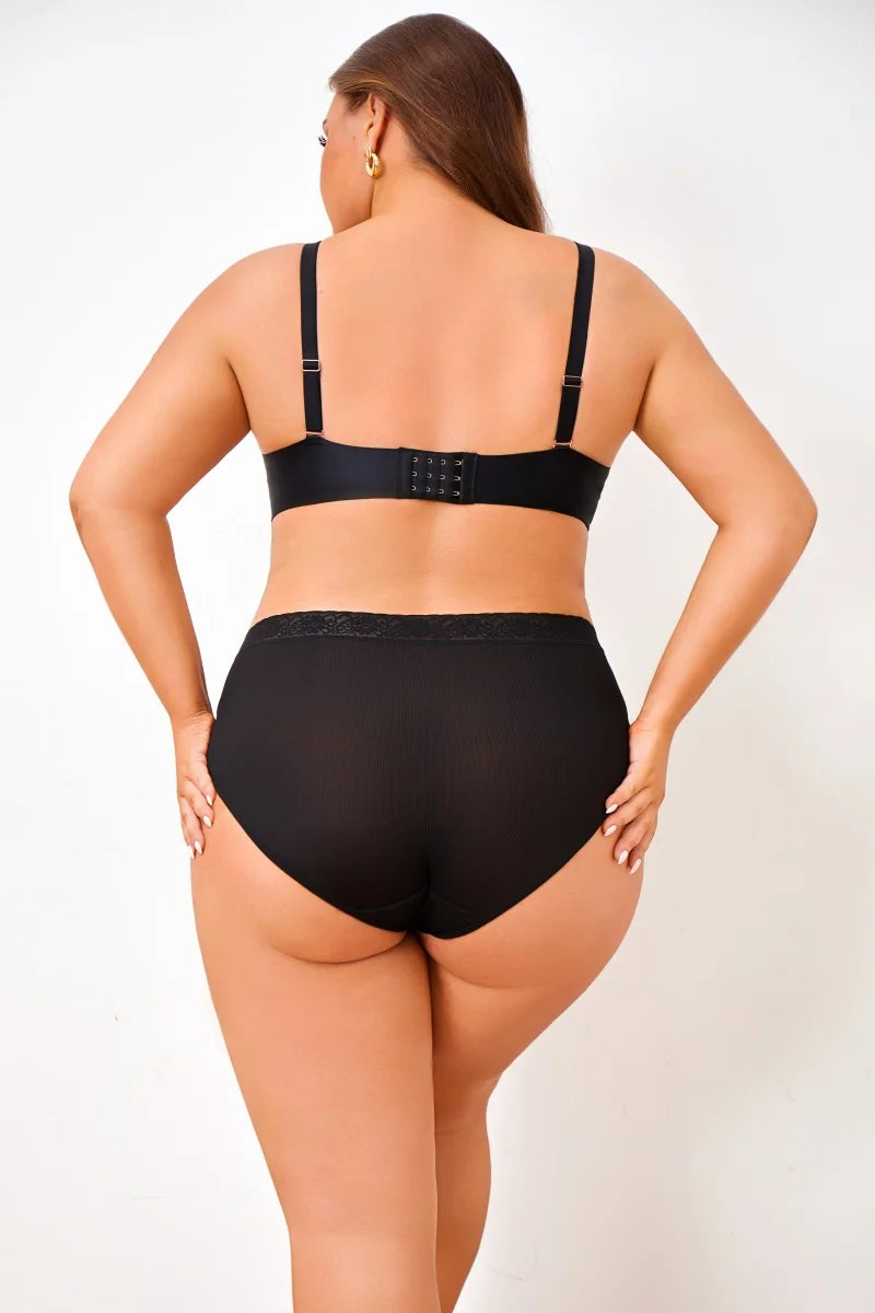 6PCS Women's Plus Size Lace Panties Seamless Solid Color Sport Cozy Physiological Underwear Female Breathable Elastic Lingerie.