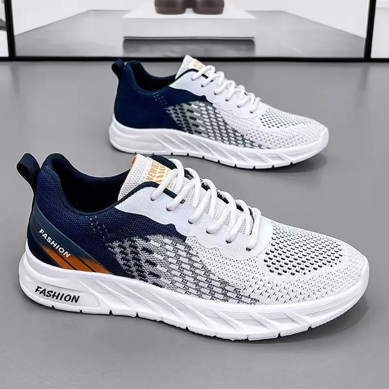 Mens Running Shoes Breathable Knit Sport Sneakers Cushion Lightweight Casual Gym Athletic Trainers Jogging Tennis Shoes.