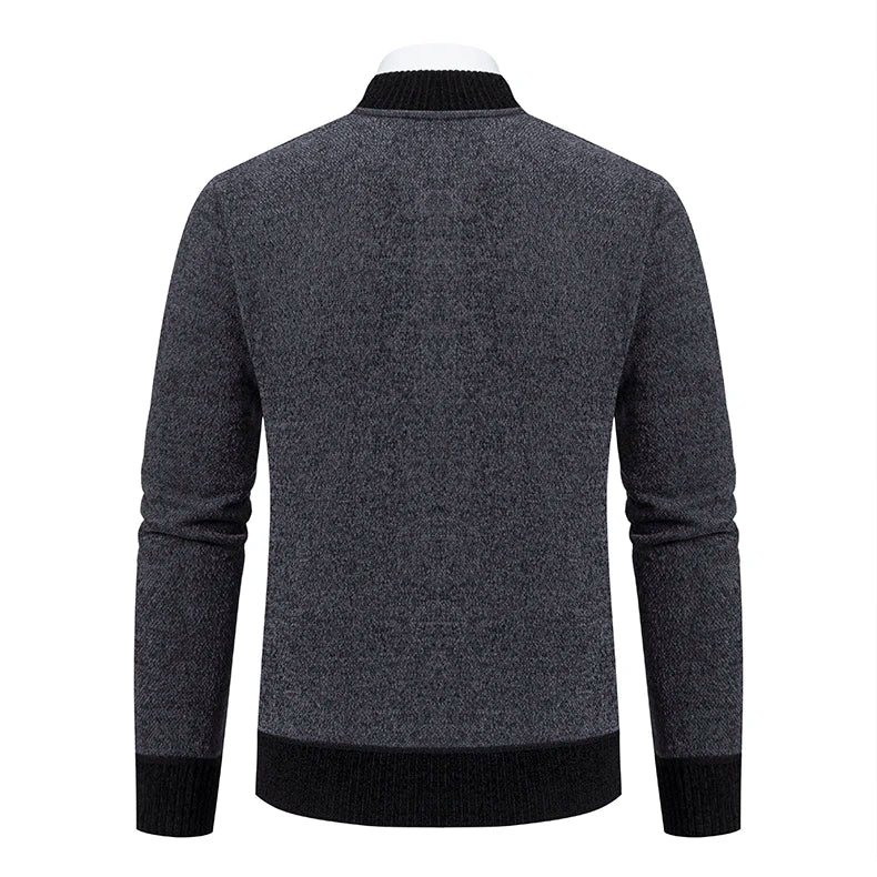 Sweater Cardigan Knitted Men's Clothing Korean Style Long Sleeve Fleece Warm Overcoat Baseball Jumper New Wool Sweatercoat.