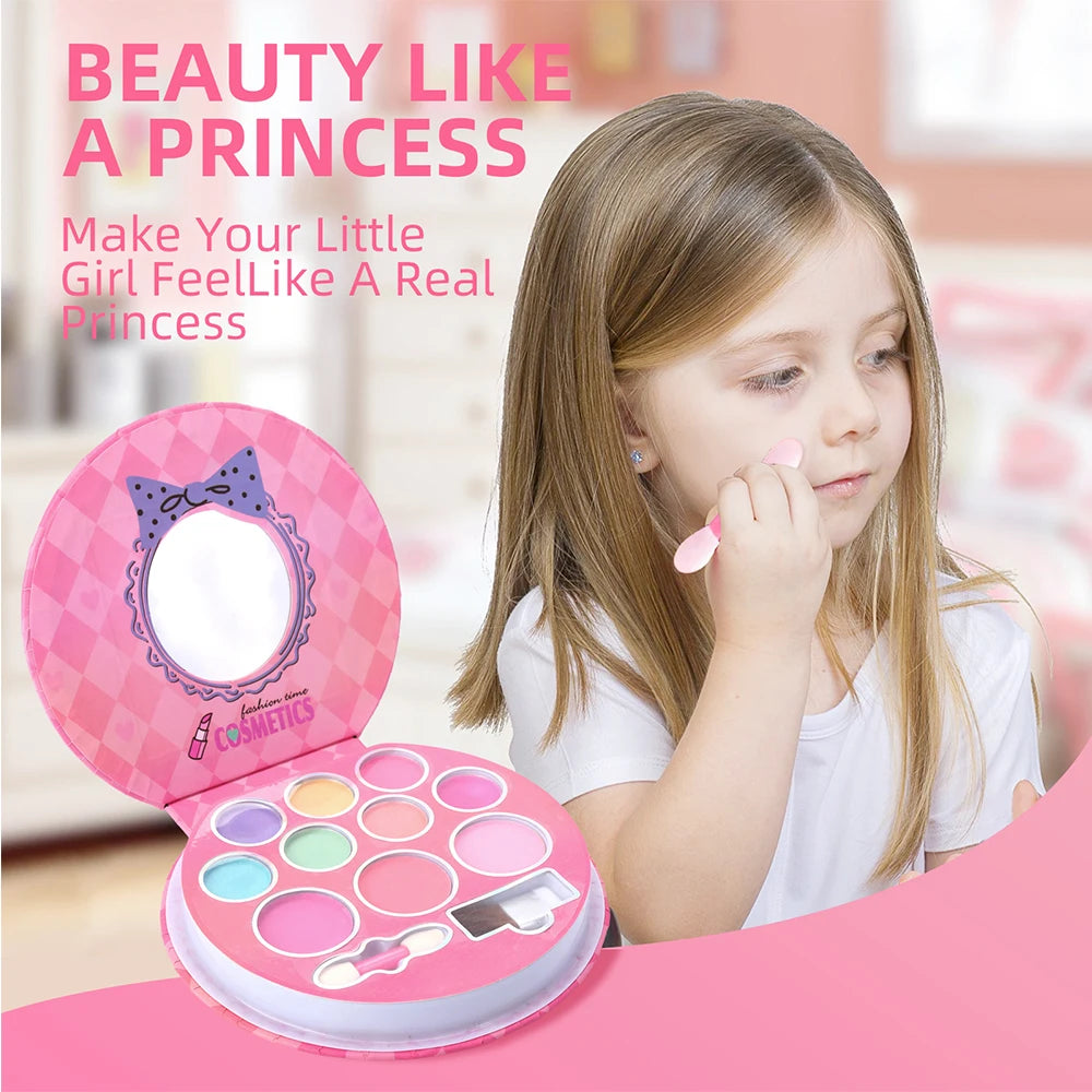 Princess Make Up Box Play House Toy Girls, Eye Shadow Makeup Cosmetics Handbag, Birthday Christmas Gift for Kids Party Cosplay.