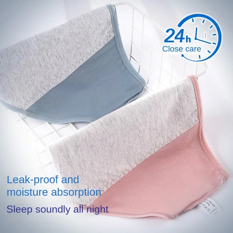 3PCS/set Women's menstrual briefs large flow postpartum water absorption leakproof briefs women's pure cotton menstrual briefs.
