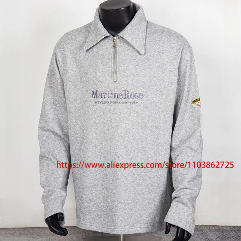 2025 MARTINE ROSE Zip Up Cardigan High Quality Splicing Design Real Photo Autumn Winter Ribbed Collar Martine Rose Jacket Coat.