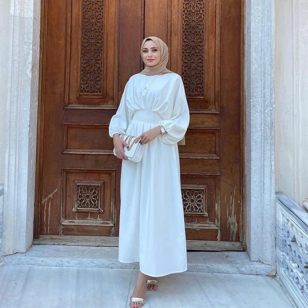 Ramadan Linen Abaya Dubai Turkey Islam Muslim Modest Dress Kaftan Prayer Clothes For Women Kebaya Robe Arabe Femme Musulmane.
