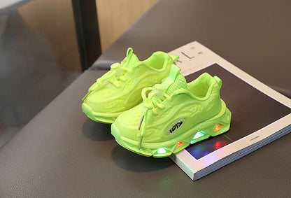 Baby Shoes2023 Spring Autumn New Boys and Girls Light Up Clunky Sneaker Small and Medium-sized Children's Soft Soled Baby Shoes.