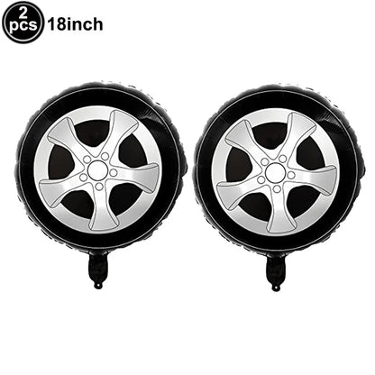 Rennwagen-Thema, zwei schnelle Jungen, Partydekorationen zum 2. Geburtstag für Rennwagen, karierte Flaggen, Rennrad, Einweggeschirr