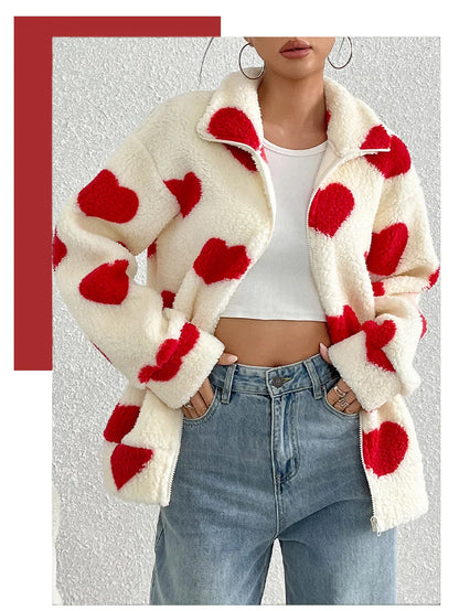 Damen-Fleece-Winterjacke aus warmem Plüsch mit Reißverschluss, lässige Damenbekleidung, Fleecemantel, Winterkleidung für Damen-Oberbekleidung