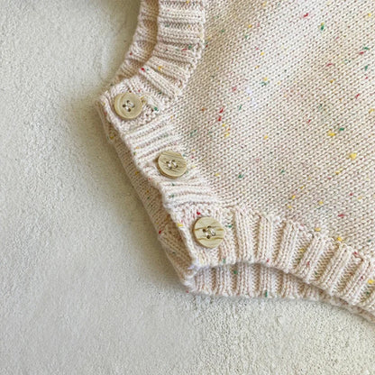 2024 neue Herbst Neugeborenen Baby Mädchen Jungen Stricken Bodys Ärmel Einfarbig Gestrickte Infant Baby Overall Baby Kleidung.