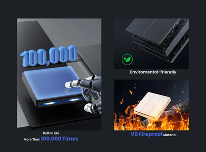 GIRIER Smart Lichtschalter WiFi Druckknopf Wandschalter Neutralleiter erforderlich 1/2/3/4 Gang Funktioniert mit Tuya Alexa Google Home.