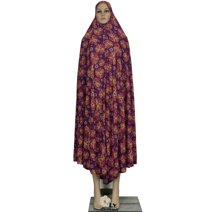 New Dubai Islamic Robe Ramadan Womens Hooded Abaya African Sleeveless Loose Soft Prayer Garment Muslim Floral Dress With Hijab