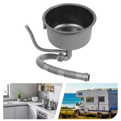 Rundes Küchenspüle aus Edelstahl 304, hitzebeständiges Küchenspüle, Einzelbecken, schnelle Entwässerung zum Geschirrspülen von Gemüse