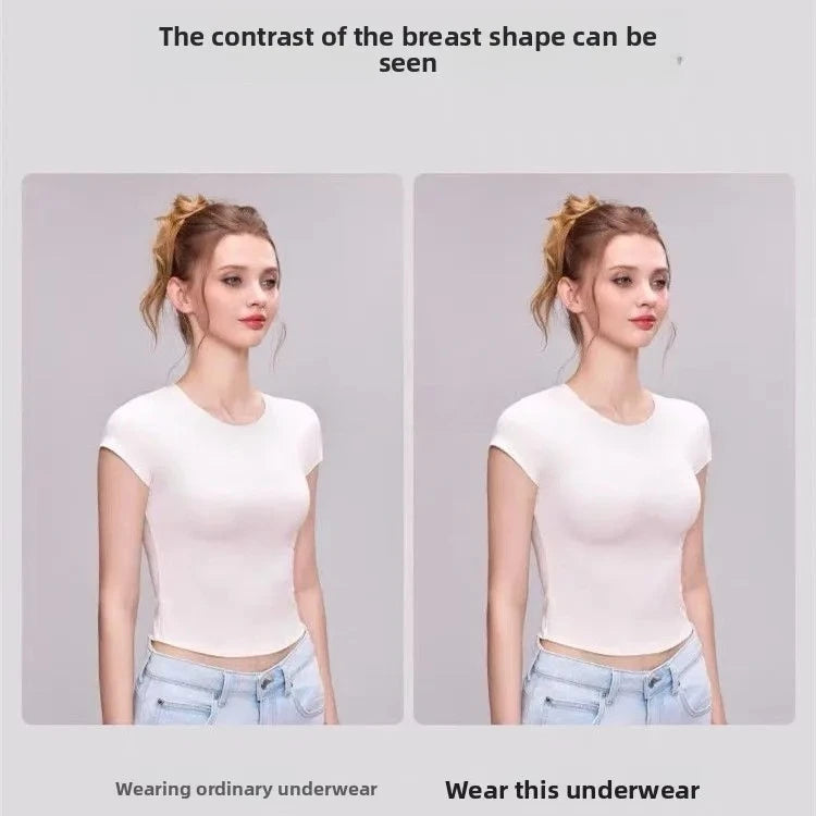 10cm Push Up Strapless Bra Extreme Lift for Small Bust Anti-Slip Silicone Grip Seamless Invisible Design Adhesive Free Plunge.