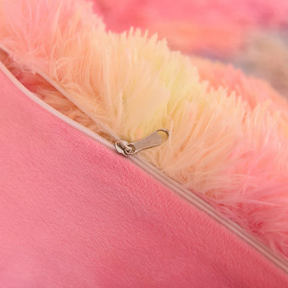 3Pcs Super Shaggy Coral Fleece Warm Cozy Princess Bedding Set Mink Velvet Duvet Cover Set Bed Comforter Cover Blanket Pillowcase.