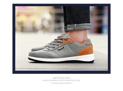YRZL Men Shoes Spring Autumn Waterproof Walking Sneakers Leisure Male Leather Sports Shoes Non-Slip Footwear Tennis for Men.