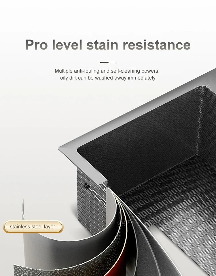 Waterfall Sink Large Single Slot Stainless Steel Kitchen Sink Embossed Washbasin Under The Basin Installation For Kitchen