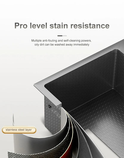 Waterfall Sink Large Single Slot Stainless Steel Kitchen Sink Embossed Washbasin Under The Basin Installation For Kitchen