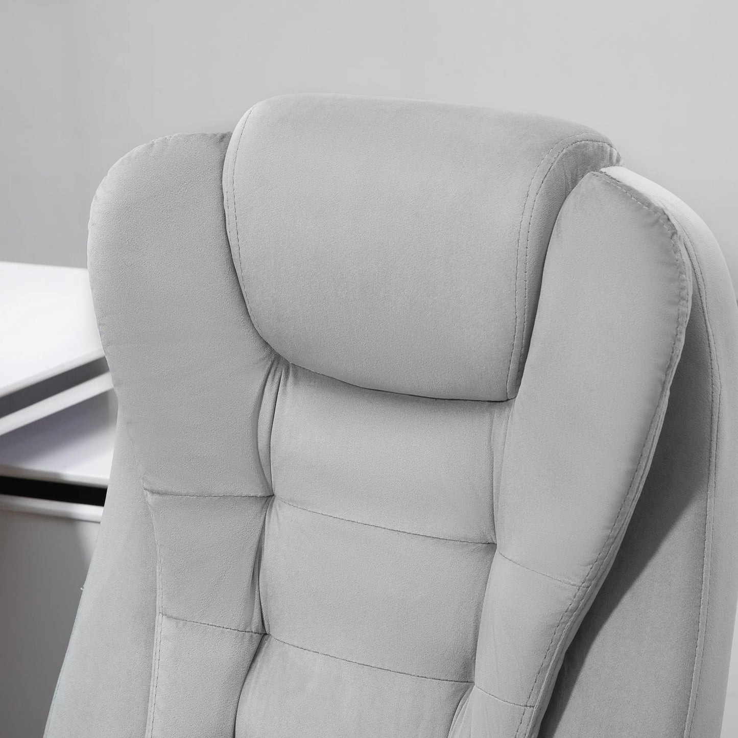 Vinsetto Massage-Bürostuhl, ergonomisch, höhenverstellbar, mit PU-Rädern in Grau für bequemes Arbeiten und Entspannung