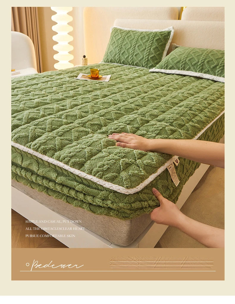 Milk Velvet Mixed With Cotton Home Bed Sheet Thickened Bed Cover Winter Velvet Mattress Coral Velvet Protective Bed Cover ZF606.