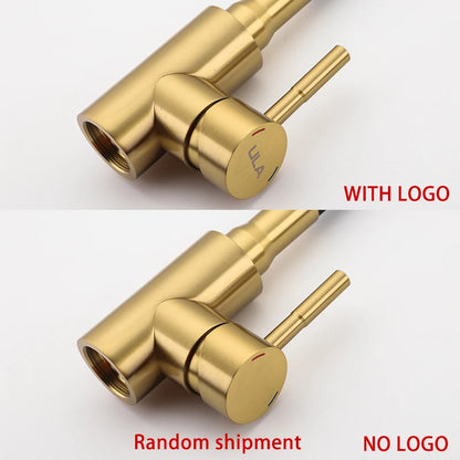 ULA Gold Kitchen Faucet Stainless Steel Flexible Spout Kitchen Sink Faucet Hot Cold Water Sink Mixer Tap 360 Degree Rotate Crane