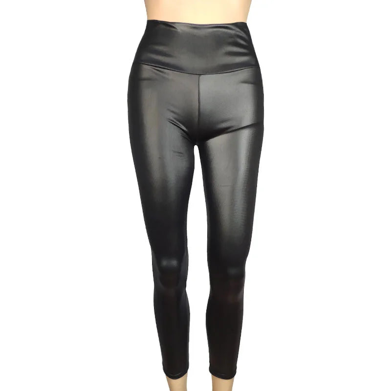 Autumn And Winter New Season Wearable Women's Tight Pants With High Waist And Sexy Faux Leather Texture Long Pants With Leggings.