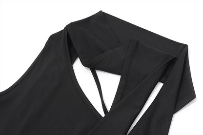 WhereMery Irregular Black Off Shoulder Tube Top Y2K Fashion Sleeveless Backless Tops Autumn New For 2025 High Street Women Vest.