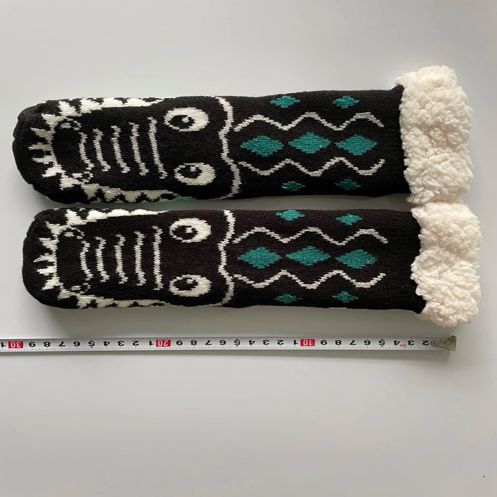 Christmas Fuzzy Socks Womens Winter Thermal Warm Floor Sock Soft Female Home Indoor Gifts Non Slip Grip Slipper Sock Fluffy.